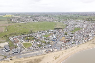Aerial view of Jaywick Sands showing Brooklands and the Village.