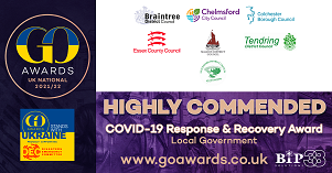 Highly commended certificate for the North Essex Economic Board from the GO Awards