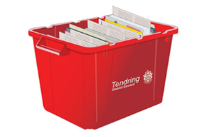 red recycling box